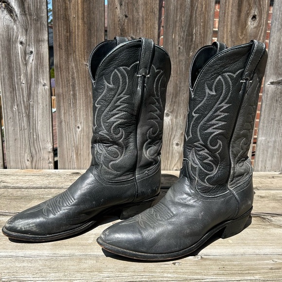 Vintage Laredo charcoal Cowboy Boots MADE IN USA sz 10/43 - Picture 2 of 8